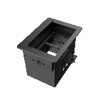 Прямоугольный металлический корпус Wize Pro WRTS-06BOX-B для модульной системы врезного лючка в стол с убирающейся крышкой для установки до 6 модулей-вставок, преустановленная рамка, черный