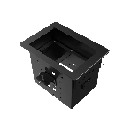 Прямоугольный металлический корпус Wize Pro WRTS-06BOX-B для модульной системы врезного лючка в стол с убирающейся крышкой для установки до 6 модулей-вставок, преустановленная рамка, черный