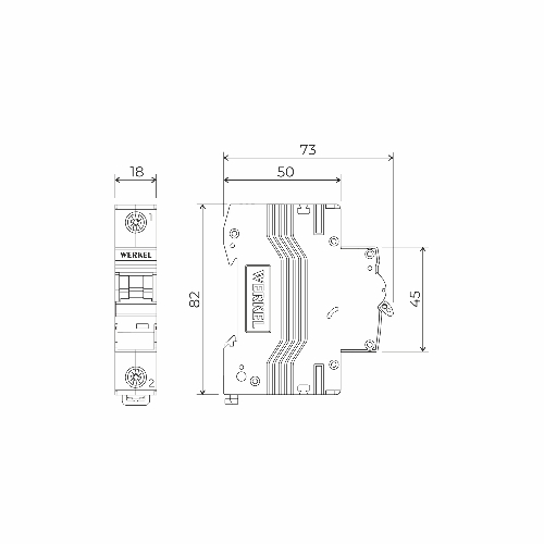 Автоматический выключатель Werkel 1P 6 A C 4,5 kА W901P064
