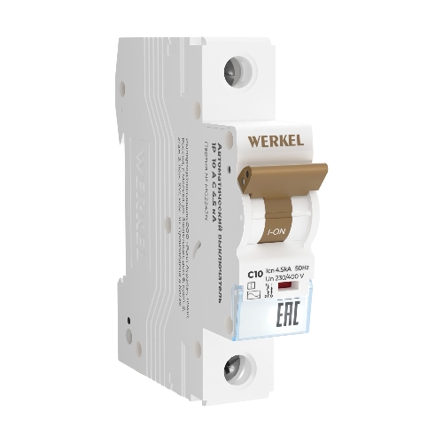 Автоматический выключатель Werkel 1P 10 A C 4,5 kА W901P104