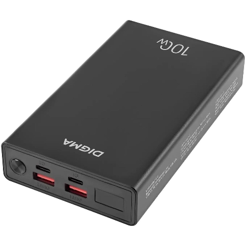 Портативный аккумулятор Digma DGPD100WA 20000mAh QC3.0/PD3.0 100W 5A 2xUSB-A/2xUSB-C черный