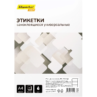 Этикетки Silwerhof A4 70x42.3 мм 21 шт на листе/50л./белый матовое самоклей. универсальная