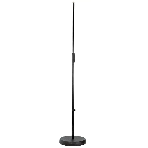 Прямая микрофонная стойка K&M 26000-300-55 высота от 870 до 1565 мм, тяжелое чугунное круглое основание, материал стойки - сталь, цвет черный