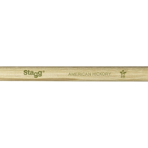 Барабанные палочки STAGG SHV2B деревянные, American Hickory 2B, материал орех, 2 шт., подобранная пара по весу, цвету и звучанию, размеры (в упаковке) 400х20х20 мм, вес (в упаковке) 0,1 кг
