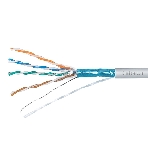 Кабель витая пара F/UTP 5e кат. 4 пары Cabeus FTP-4P-Cat.5e-SOLID-GY 24AWG(0.51 мм), медь, одножильный (solid), внутренний, PVC, нг(A)-LS, серый, уп/3