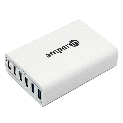 Блок питания (сетевой адаптер) Amperin Quick Charge 6-port QC 3.0 USB (YDS-TC060-4-2-0), белый