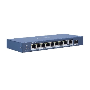 Коммутатор Hikvision DS-3E0510P-E/M, 8×1 Гбит/с PoE+ + 1×1 Гбит/с + 1×1 Гбит/с SFP, неуправляемый