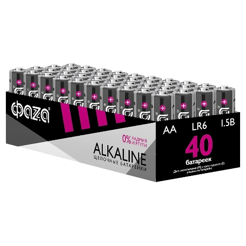 Элемент питания щелочной LR6 Alkaline Pack-40 (уп.40шт) ФАZА 5023017, 1.5 В