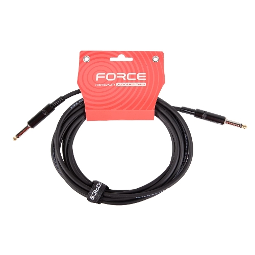 Кабель гитарный FORCE FGC-05/4.51/4" TS Jack - 1/4" TS Jack, высококачественный, малошумящий с проводниками из безкислородной меди OFC, диаметр 6 мм, металлические разъемы, длина 4,5 м
