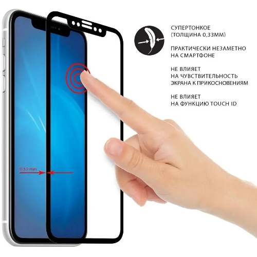 Защитное стекло для экрана DF vColor-22 черный для Vivo V23 2.5D 1шт. (DF VCOLOR-22 (BLACK))