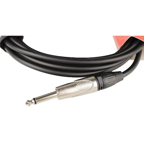 Кабель гитарный FORCE FGC-09/31/4" TS Jack - 1/4" TS Jack, высококачественный, малошумящий с проводниками из безкислородной меди OFC, диаметр 6 мм, профессиональные металлические разъемы, длина 3 м, цвет черный