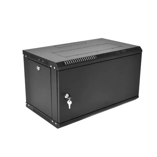 Шкаф телекоммуникационный настенный разборный ЦМО ЭКОНОМ 6U (600 x 350) дверь металл, черный (ШРН-Э-6.350.1-9005)