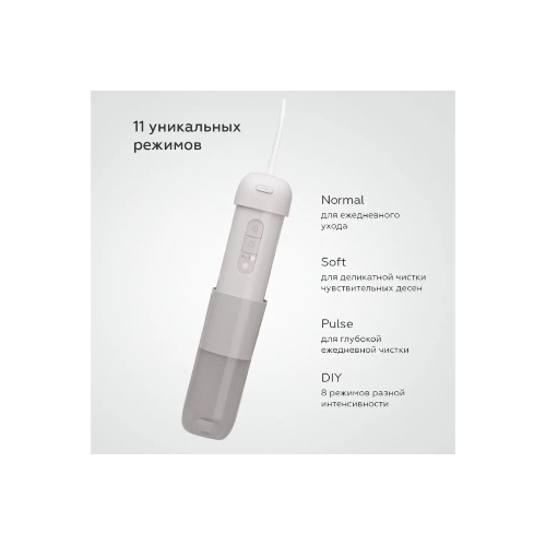 Ирригатор BQ IR002 серый, от аккумулятора, 230 мл, 11 режимов