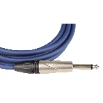 Кабель гитарный FORCE FGC-09/3 BL1/4" TS Jack - 1/4" TS Jack, высококачественный, малошумящий с проводниками из безкислородной меди OFC, диаметр 6 мм, профессиональные металлические разъемы, длина 3 м, цвет синий