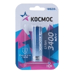 Аккумулятор Li-ion 18650 3400 мАч с защитой (блист.1шт) Космос KOC18650Li-ion34PBL1