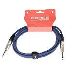 Кабель гитарный FORCE FGC-09/3 BL1/4" TS Jack - 1/4" TS Jack, высококачественный, малошумящий с проводниками из безкислородной меди OFC, диаметр 6 мм, профессиональные металлические разъемы, длина 3 м, цвет синий