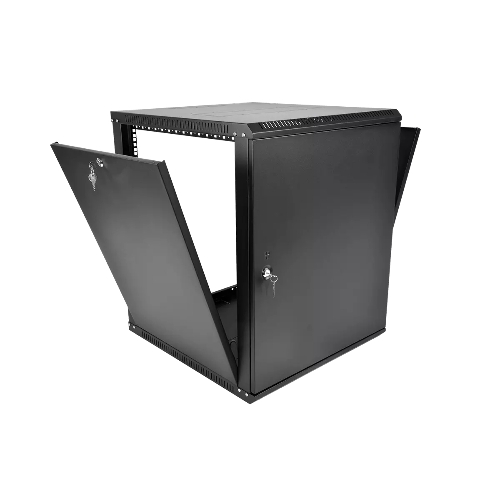 Шкаф телекоммуникационный настенный разборный ЦМО ЭКОНОМ 12U (600 x 350) дверь металл, черный (ШРН-Э-12.350.1-9005)