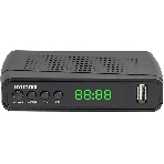 Приставка для цифрового ТВ Hyundai H-DVB520 черный, DVB-T2, DVB-T, DVB-C, HDMI, USB 2.0 х2