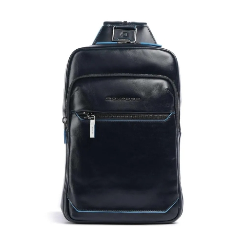 Рюкзак слинг мужской Piquadro Blue Square CA6589B2/BLU2, кожа, темно-синий