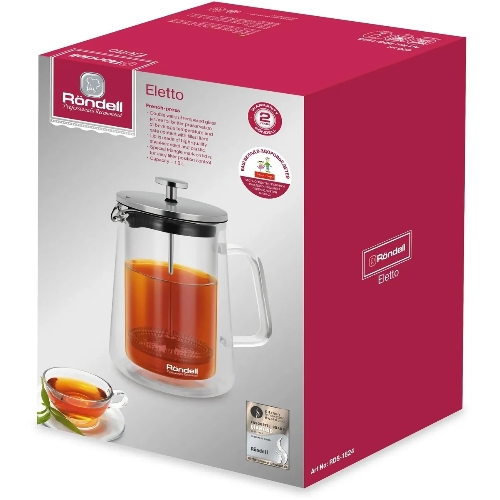 Френч-пресс с двойными стенками 1,0 л Rondell RDS-1824 Eletto