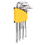 Набор шестигранных ключей ";TORX"; Deli DL3091 9 шт. Размер: 1/16”-3/8”. Хромированный. Технические характеристики: Т10,Т15,Т20,Т25,Т27,Т30,Т40,Т45,Т50