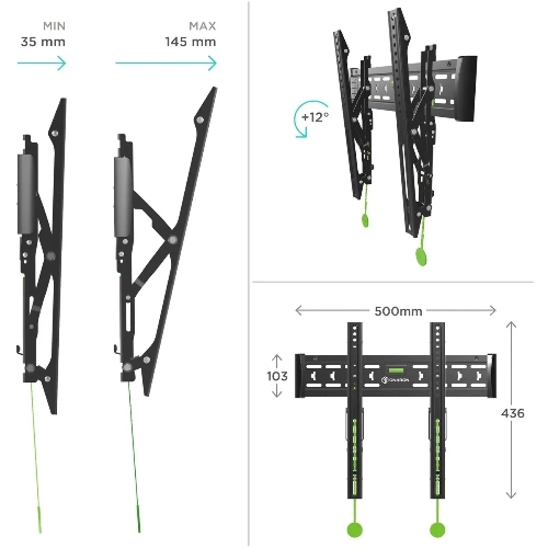 Кронштейн для телевизора ONKRON SN14 32"-65" наклонный, черный