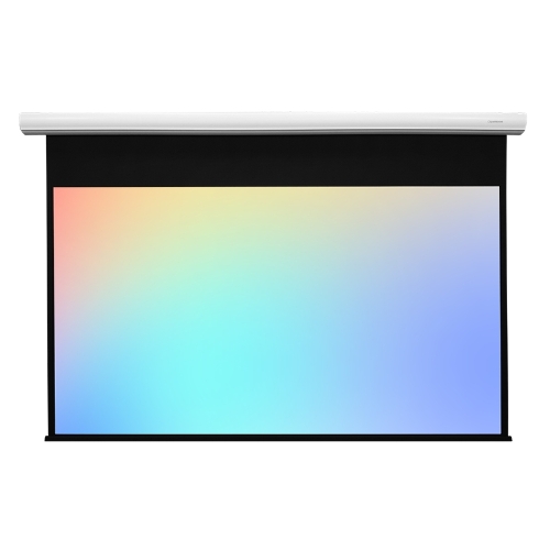 Экран с электроприводом Lumien Master Business Control 297х455 см, (раб.область 267х426 см) (198") Matte White, черная кайма по периметру, верх.кайма 10 см, цвет корпуса белый 16:10. В комплекте триггер., RS232, IR, RF управл.
