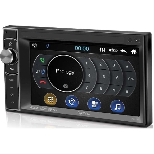 Автомагнитола Prology MPV-120, 2 DIN, 6.2", Bluetooth, USB Type-A, AUX, пульт ДУ