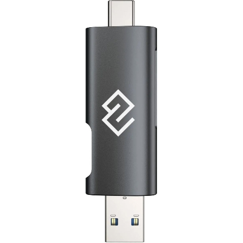 Кард-ридер Digma CR-СU2520-G/серый/SD/TF/micro-SD/micro-SDXC/miсro-SDHC/USB 2.0/Type-C/алюминий
