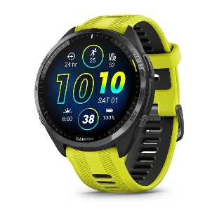 Умные часы Garmin Forerunner 965, 1.4" AMOLED, Wi-Fi, Bluetooth, NFC, GPS, 50м, черный / желто-черный