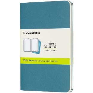 Блокнот Moleskine CAHIER JOURNAL CH013B44 Pocket 90x140 мм, обложка картон, 64 страниц, нелинованный, голубой (3 шт)