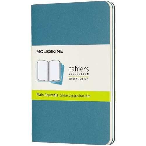 Блокнот Moleskine CAHIER JOURNAL CH013B44 Pocket 90x140 мм, обложка картон, 64 страниц, нелинованный, голубой (3 шт)