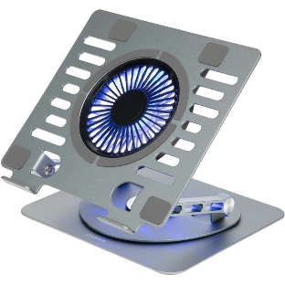 Подставка для ноутбука Digma D-NCP170-1xRGb110-360 17" 240x230x50мм 28дБ 2xUSB 1x 110ммFAN 940г Fan-control алюминий серый