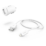 Комплект зарядное устройство Hama H-183266 2.4A для Apple кабель Apple Lightning белый