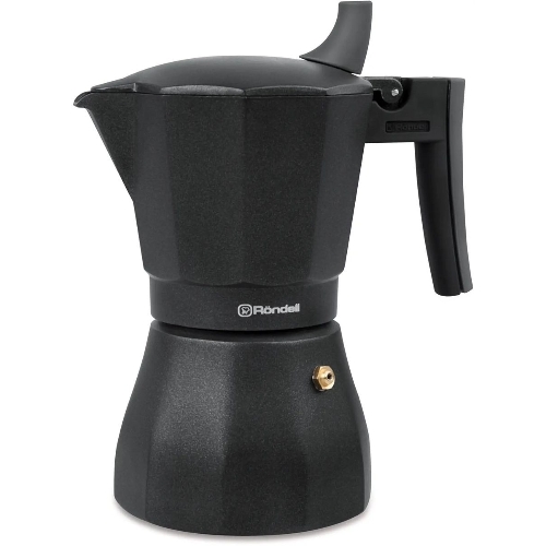 Кофеварка гейзерная Rondell Kafferro RDA-994, 0.45 л, алюминий, черный