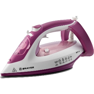 Утюг BRAYER BR4006 сиреневый/белый, 2400 Вт, 25 г/мин, 140 г/мин, 280 мл