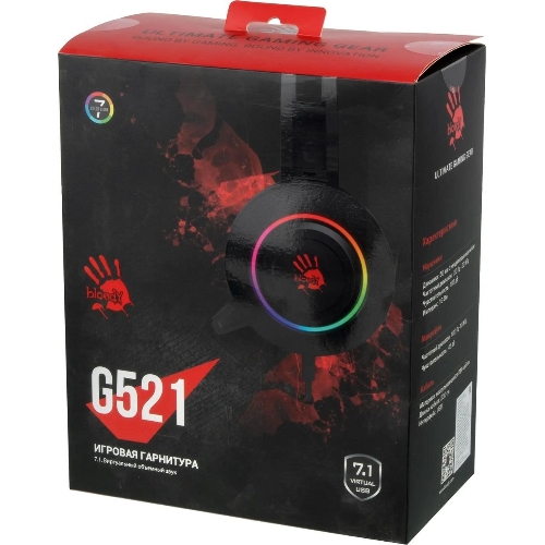 Гарнитура Bloody G521 чёрный, проводная, USB