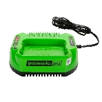 Зарядное устройство GreenWorks 60V (2932007)"Зарядное устройство Greenworks (модель) - используется для заряда аккумуляторных батарей Гринворкс 60 вольт на 2 А/ч,4 А/ч и 6 А/ч.Время зарядки данных аккумуляторов составляет: 2 А/ч = 60 минут; 4 А/ч = 120 минут.Зарядка оснащается системой автоматического отключения при достижении максимального заряда батареи для сохранения рабочих характеристик Li-Ion, а также специальным чипом, который защищает батарею от перегрева. Эти современные системы интеллектуального заряда обеспечивают сохранность дорогостоящего лития от преждевременной потери своих свойств и обеспечивают максимально возможный срок службы батареи. Для устойчивости зарядка имеет прорезиненные ножки. Для крепления на стену есть специальная проушина. На корпусе зарядки присутствую индикаторы заряда. Питание зарядного устройства осуществляется от сети 230 вольт переменного тока 50-60 Гц, 1,9 Ампер.Преимущества модели: Совместимость с аккумуляторами Greenworks 60V; Чип для защиты от перегрева