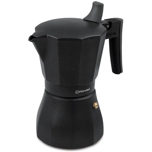 Кофеварка гейзерная Rondell Kafferro RDA-994, 0.45 л, алюминий, черный