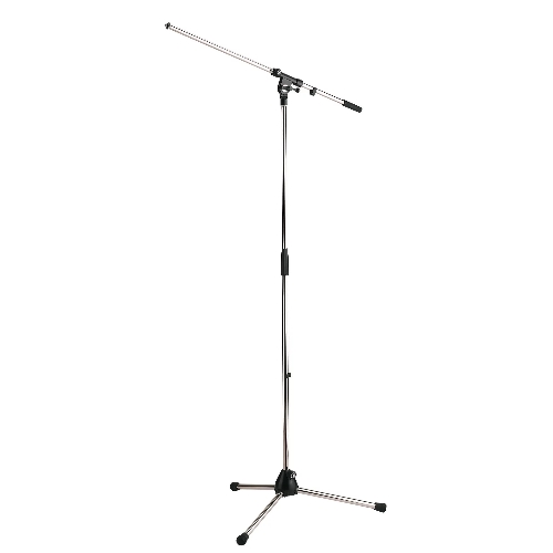 Микрофонная стойка "журавль" K&M 21020-300-02 высота от 900 до 1605 мм, длина стрелы 800 мм, металлические узлы, складная конструкция, материал стойки - сталь, цвет хром