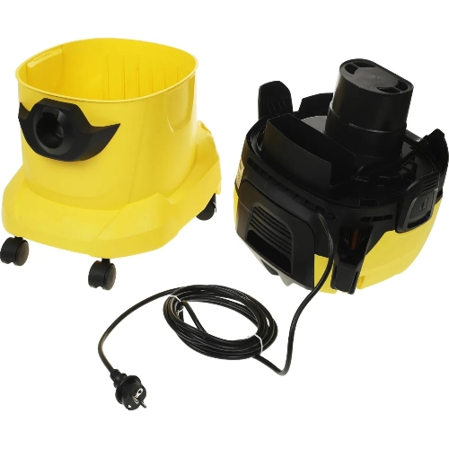 Строительный пылесос Karcher WD 4 P V-20/5/22 желтый, 1000 Вт, уборка сухая/сбор воды/выдув, пылесборник мешок/контейнер, 20 л