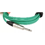 Кабель гитарный FORCE FGC-09/3 GR1/4" TS Jack - 1/4" TS Jack, высококачественный, малошумящий с проводниками из безкислородной меди OFC, диаметр 6 мм, профессиональные металлические разъемы, длина 3 м, цвет зеленый