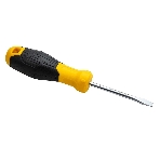 Отвертка шлицевая Deli DL6350751 5х75мм CR-V, Двухкомпонентная ручка. Хромированная