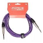 Кабель гитарный FORCE FGC-09/3 VT1/4" TS Jack - 1/4" TS Jack, высококачественный, малошумящий с проводниками из безкислородной меди OFC, диаметр 6 мм, профессиональные металлические разъемы, длина 3 м, цвет фиолетовый