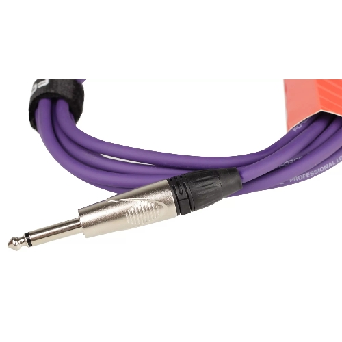 Кабель гитарный FORCE FGC-09/3 VT1/4" TS Jack - 1/4" TS Jack, высококачественный, малошумящий с проводниками из безкислородной меди OFC, диаметр 6 мм, профессиональные металлические разъемы, длина 3 м, цвет фиолетовый
