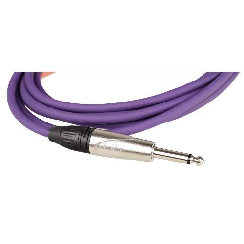 Кабель гитарный FORCE FGC-09/3 VT1/4" TS Jack - 1/4" TS Jack, высококачественный, малошумящий с проводниками из безкислородной меди OFC, диаметр 6 мм, профессиональные металлические разъемы, длина 3 м, цвет фиолетовый