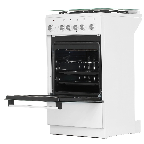 Плита комбинированная De Luxe 5040.40ГЭ (КР) ЧР белый, конфорок 4 шт, духовка 43 л, 50 см x 85 см x 50 см