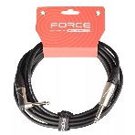 Кабель гитарный FORCE FGC-09/4.5L1/4" TS Jack - 1/4" TS Jack угловой, высококачественный, малошумящий с проводниками из безкислородной меди OFC, диаметр 6 мм, профессиональные металлические разъемы, длина 4,5 м