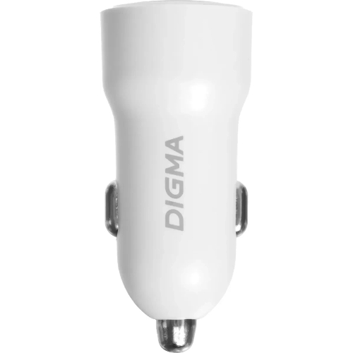 Автомобильное зар./устр. Digma DGC1С 12W 2.4A 2xUSB белый (DGC1C2LX22WH)