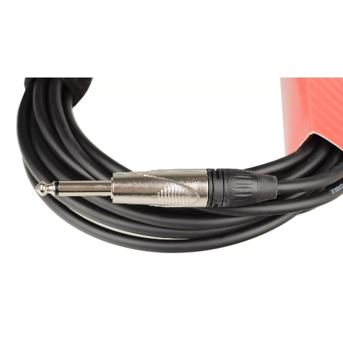 Кабель гитарный FORCE FGC-09/6L1/4" TS Jack - 1/4" TS Jack угловой, высококачественный, малошумящий с проводниками из безкислородной меди OFC, диаметр 6 мм, профессиональные металлические разъемы, длина 6 м